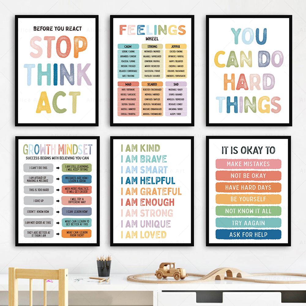 Kids Education Quotes - Affirmation for Kids Room Poster Growth