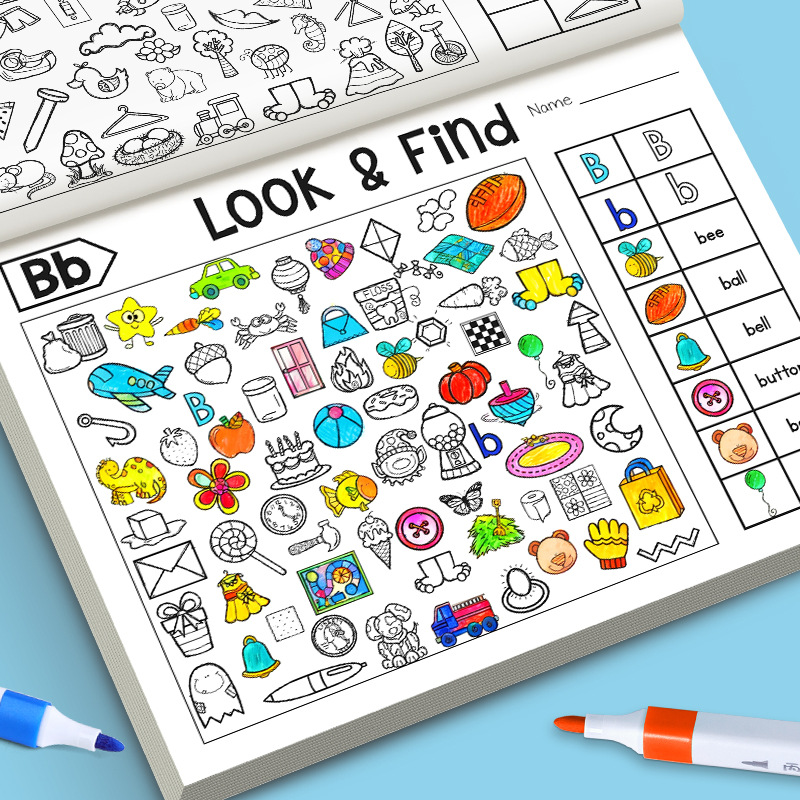 Kids Education Book - Kids Finding Item Fun Coloring Book