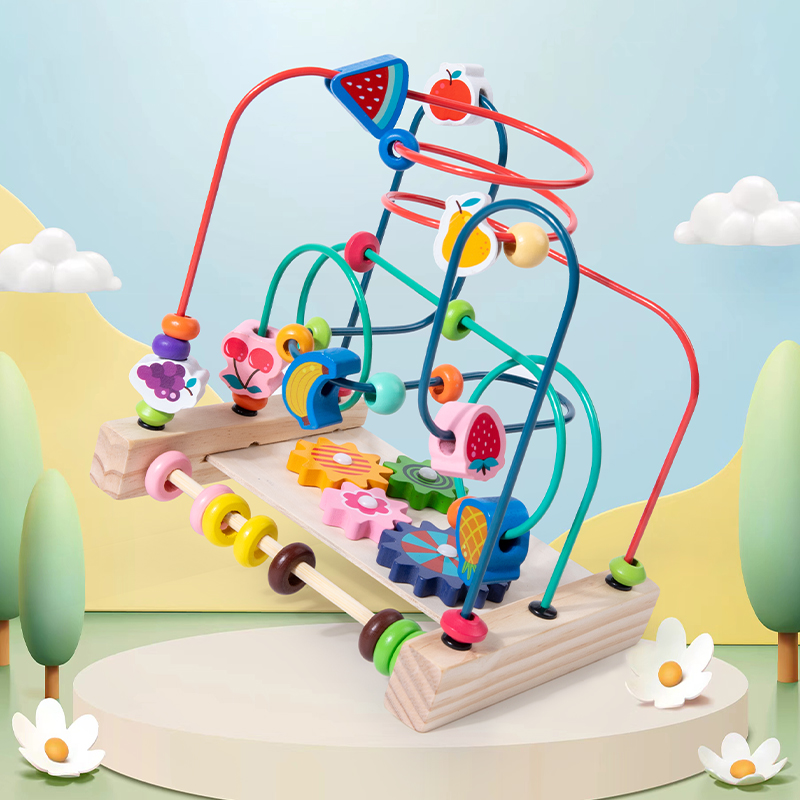 Kids Educational Box - Montessori Toys Wooden Roller Coaster Bead