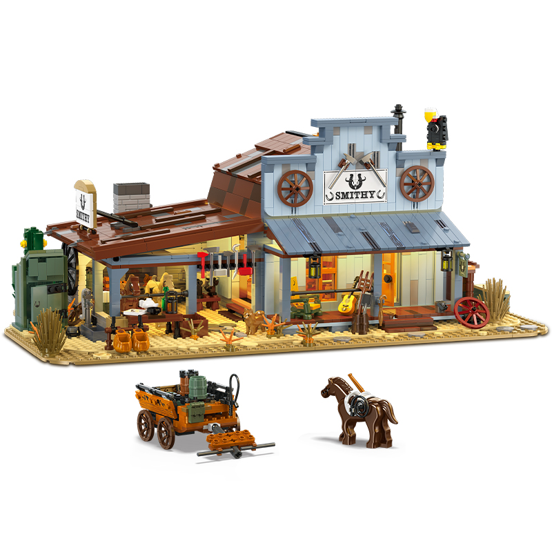 Kids Education Yes - 2718PCS Retro Blacksmith Shop MOC Building