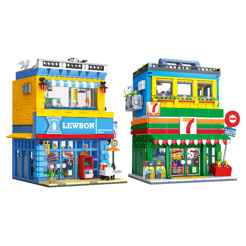 Kids Education Yes - 1263+PCS Street Scene Convenience Store MOC