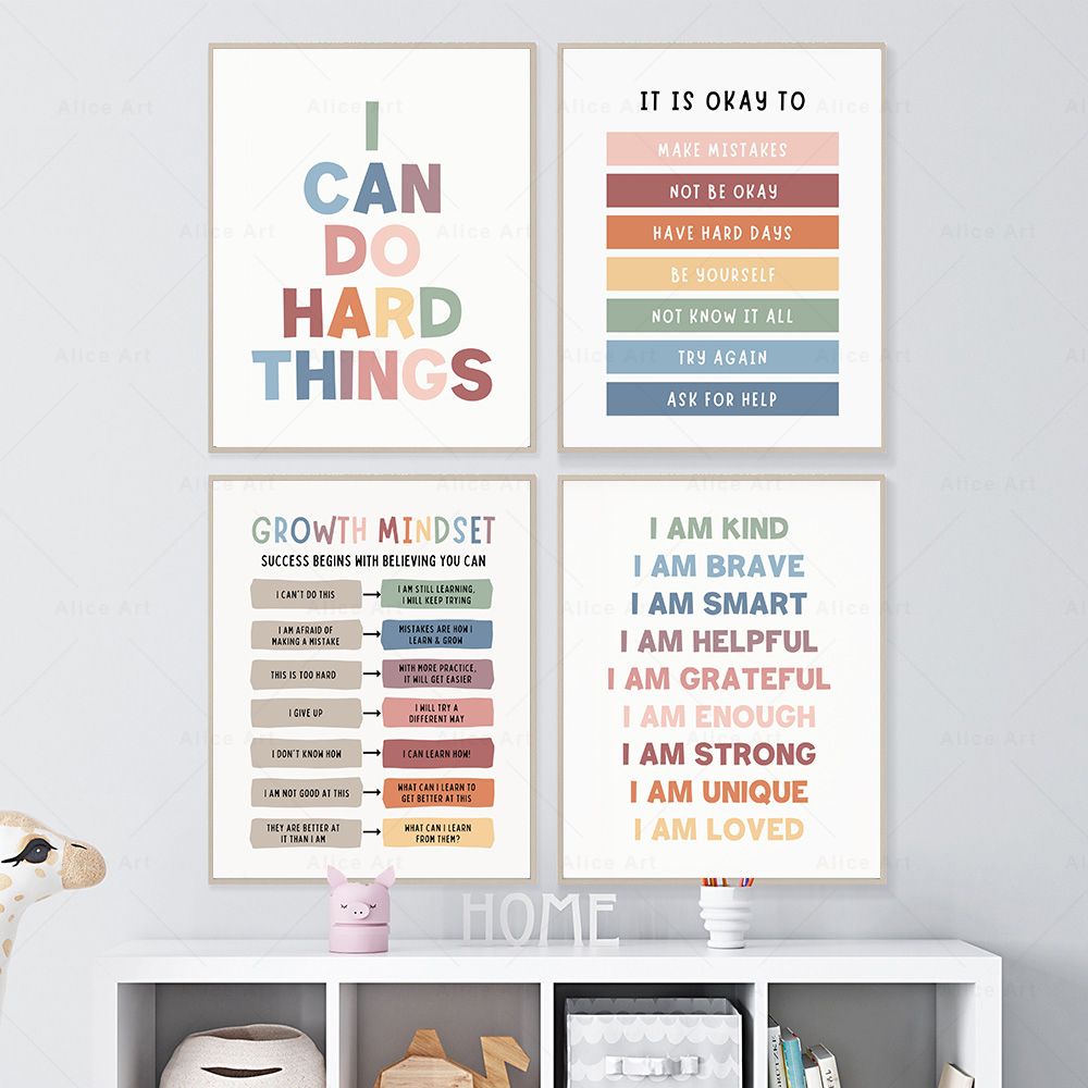 Kids Education Quotes - Affirmations for Kids Room Poster Growth