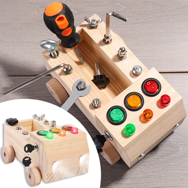 Kids Educational Box - Wooden Montessori Busy Board Sensory Toys