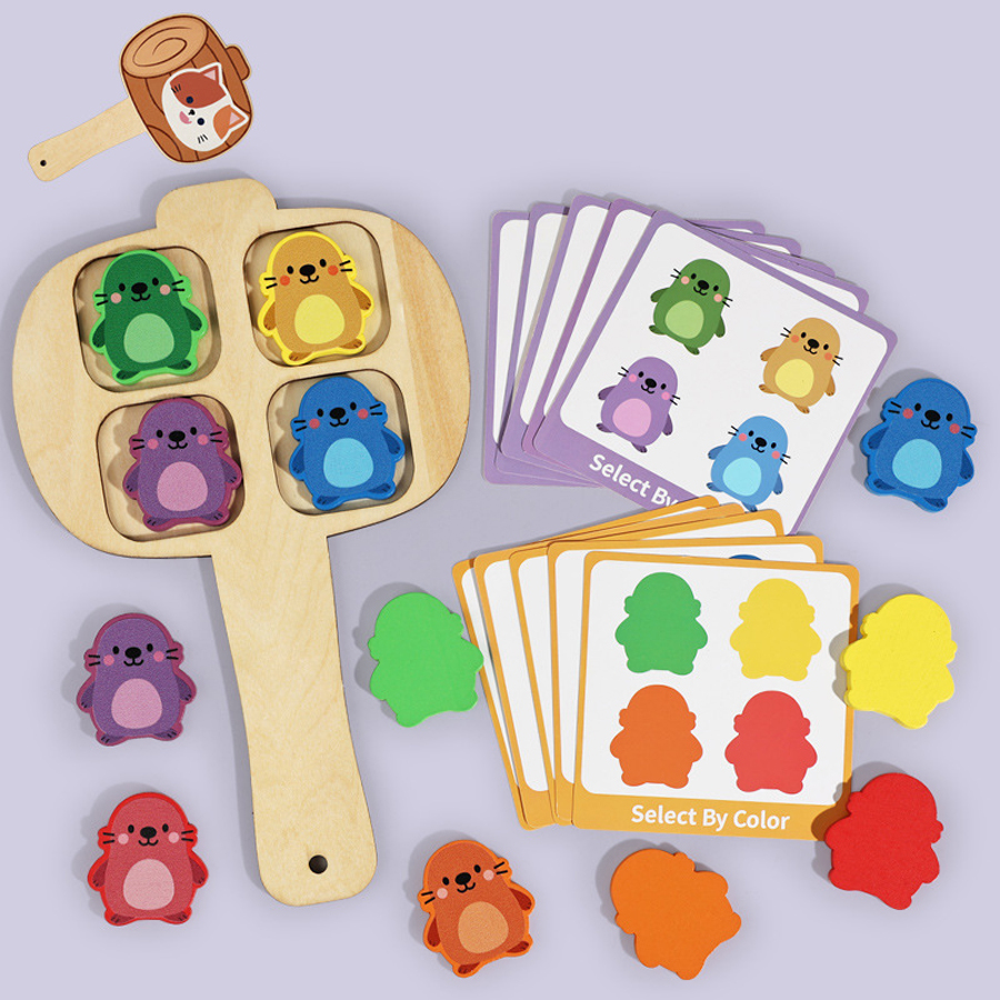 Kids Educational Game 3 - Wooden Bug Swat Color Matching Game