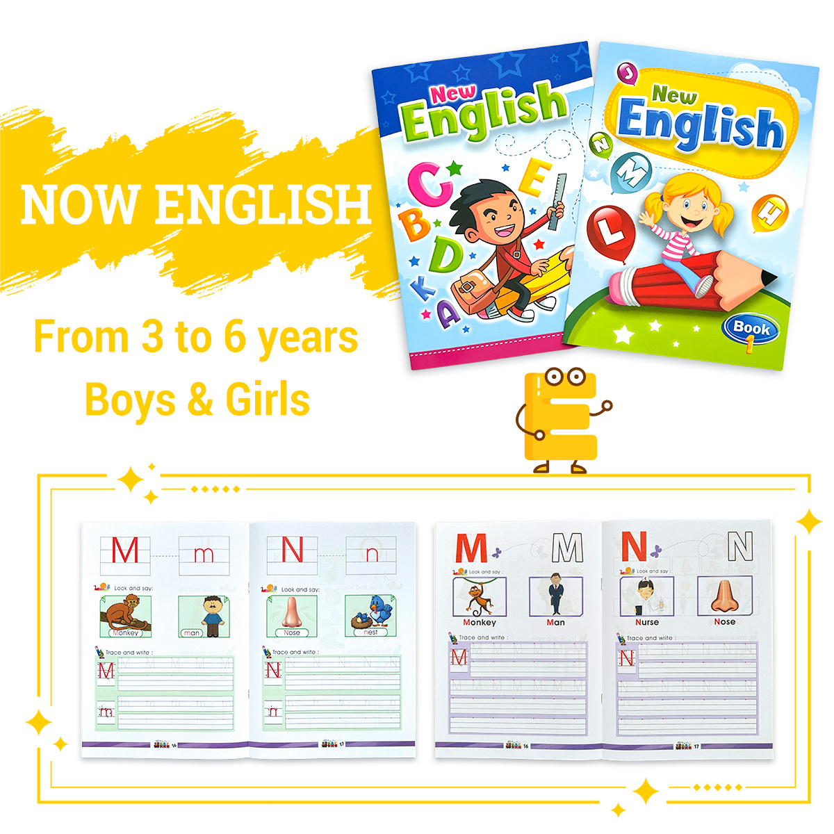 Kids Educational Workbooks - 2 Book New English Alphabet Tracing