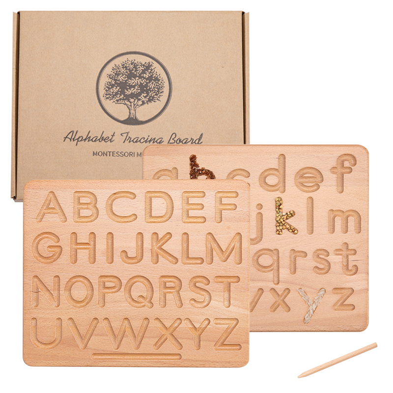 Kids Educational Box - Montessori Language Toy Double Sided Wooden