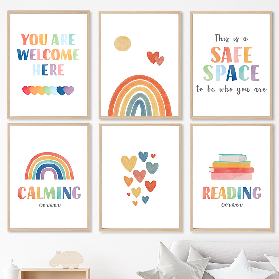 Rainbow Classroom Wall Art Edu - Kids Education Quotes บทวิจารณ์และราคา