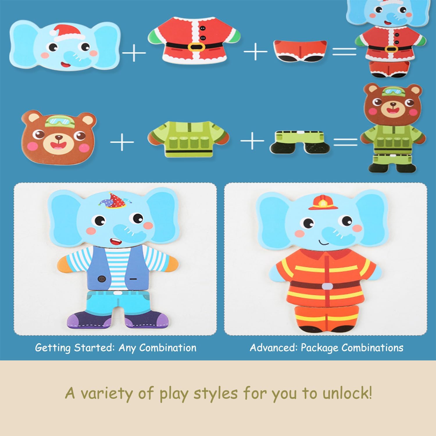 Wooden Jigsaw Bear Family Puzz - Kids Educational Game 3 บทวิจารณ์และราคา