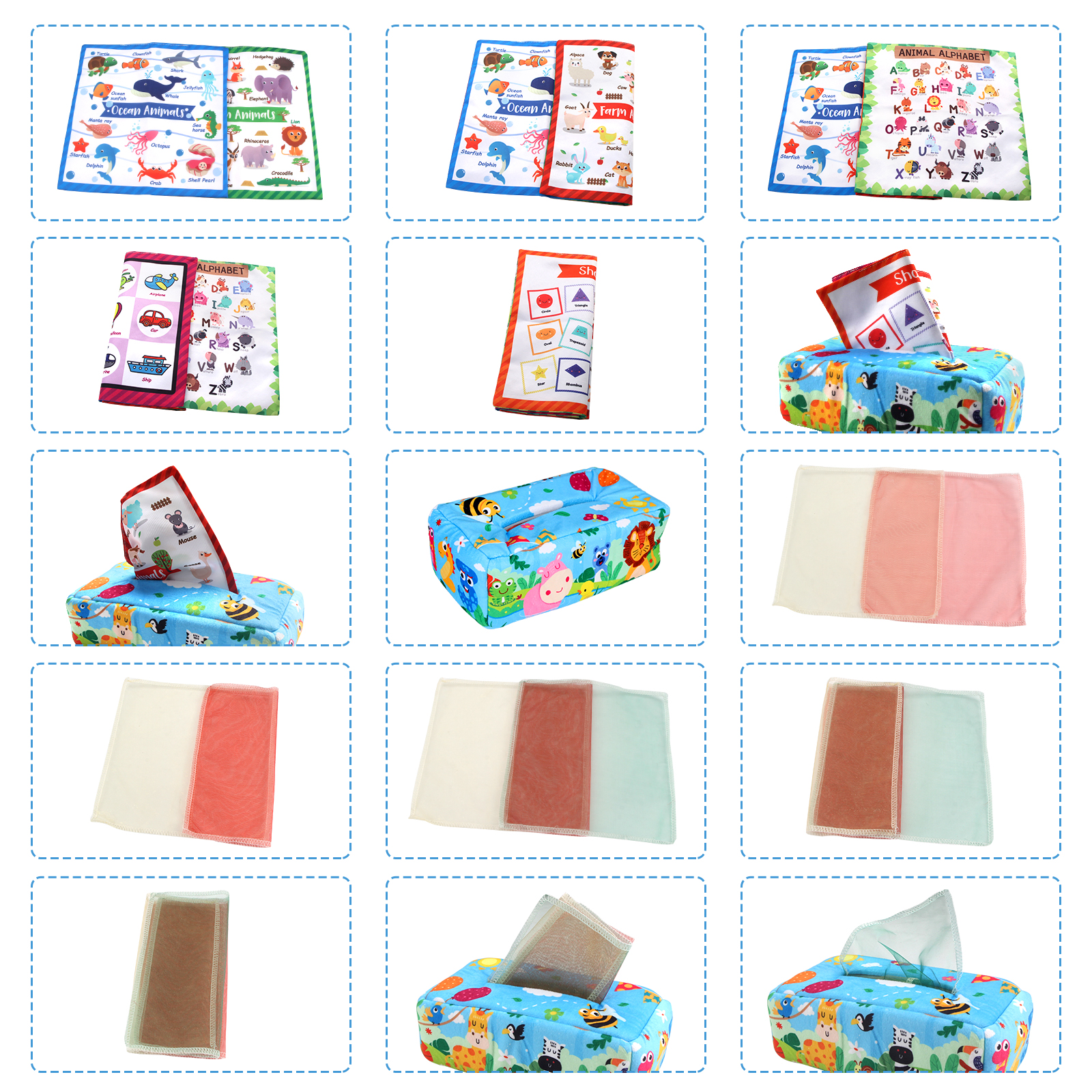 Baby Tissue Box Colorful Soft  - Kids Educational Box บทวิจารณ์และราคา
