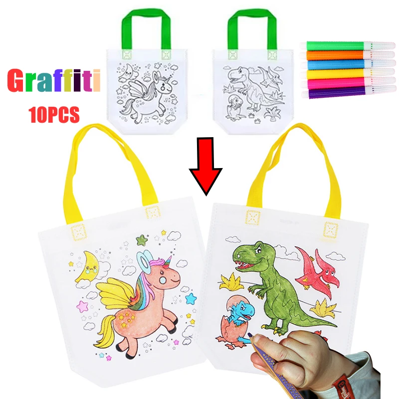 1-10pcs Sets DIY Graffiti Bag  - Kids Educational Workbooks บทวิจารณ์และราคา