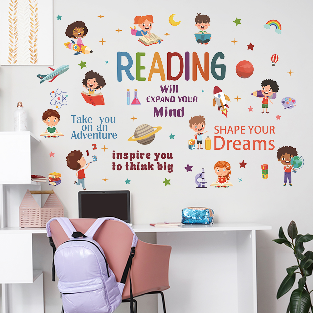 Reading Inspirational Wall Sti - Kids Education Quotes บทวิจารณ์และราคา