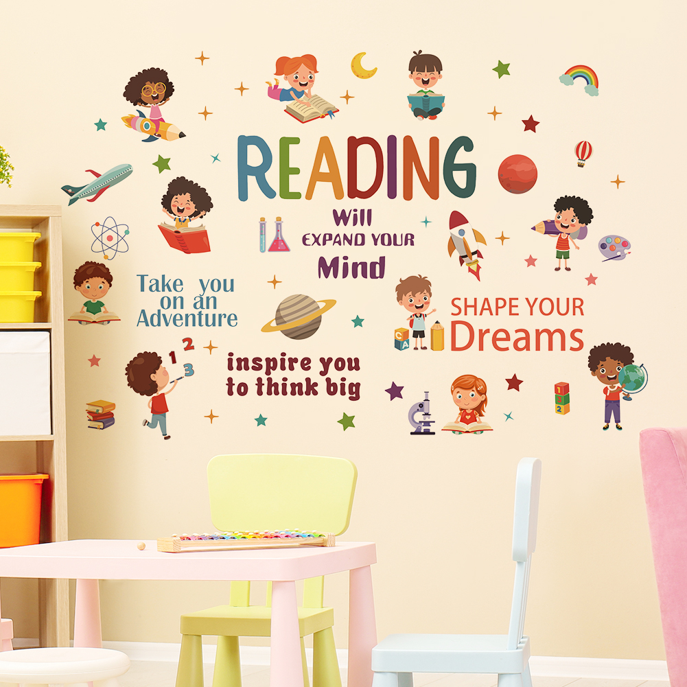 Reading Inspirational Wall Sti - Kids Education Quotes บทวิจารณ์และราคา