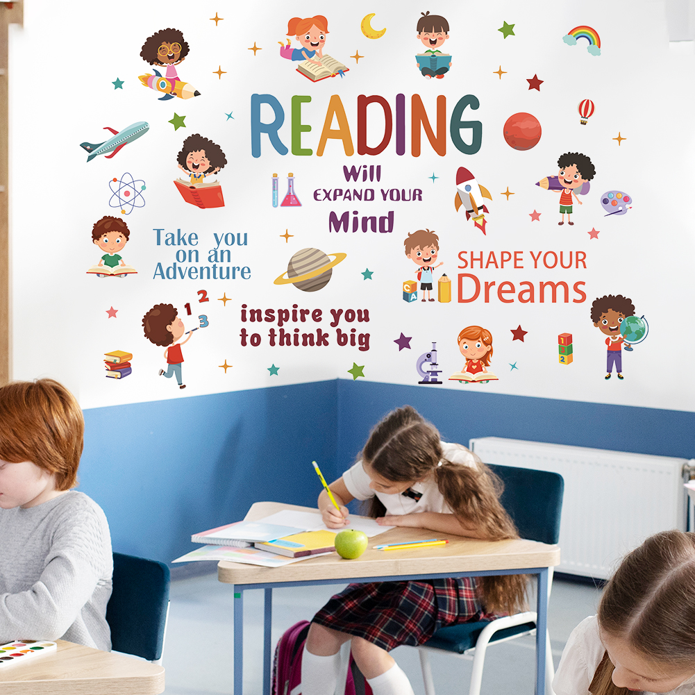 Reading Inspirational Wall Sti - Kids Education Quotes บทวิจารณ์และราคา