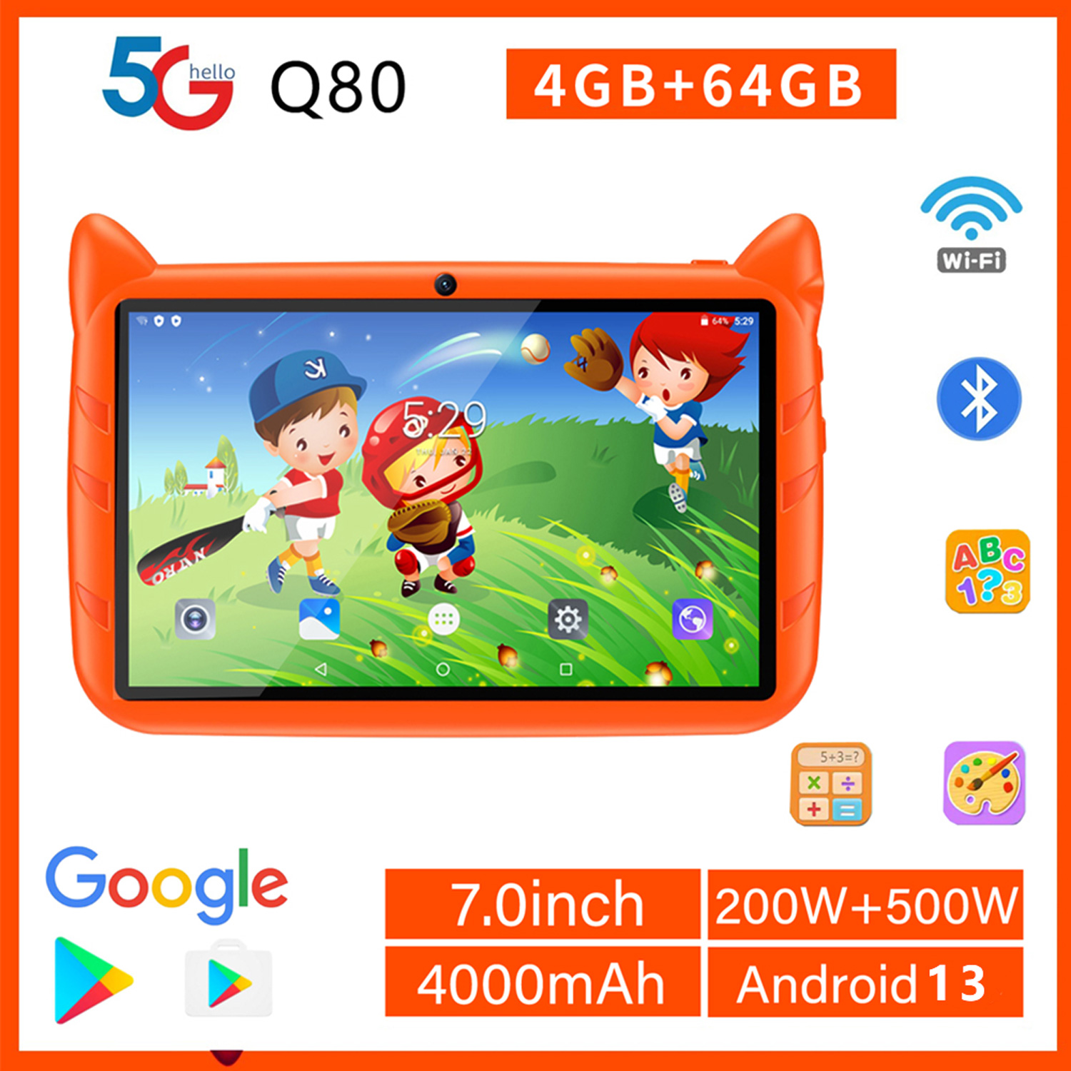 New 5G WiFi Kids Tablet 7 Inch - Kids Education Tablets บทวิจารณ์และราคา