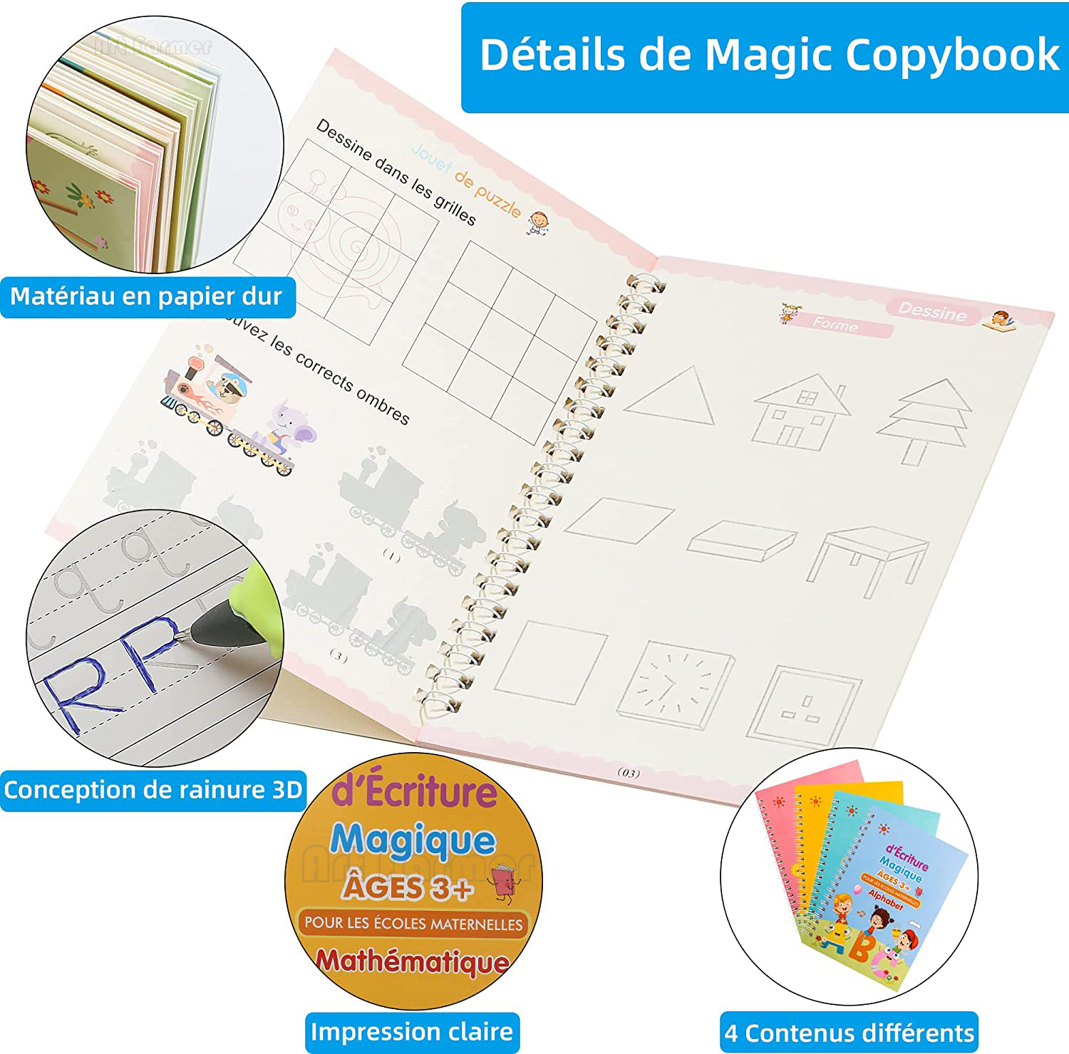 Magic French Copy Book Groove  - Kids Educational Workbooks บทวิจารณ์และราคา