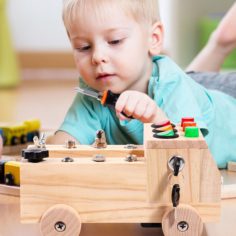 Wooden Montessori Busy Board S - Kids Educational Box บทวิจารณ์และราคา