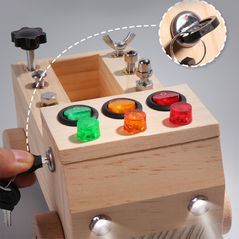Wooden Montessori Busy Board S - Kids Educational Box บทวิจารณ์และราคา