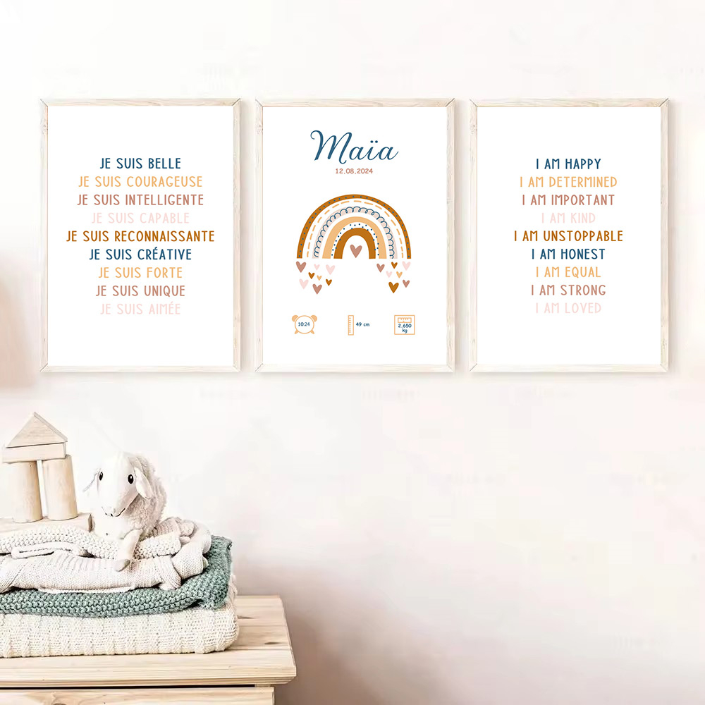 Custom Baby Name Birth Poster  - Kids Education Quotes บทวิจารณ์และราคา