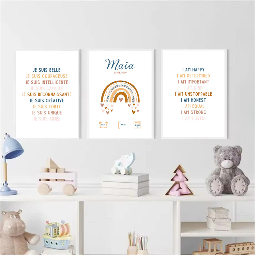 Custom Baby Name Birth Poster  - Kids Education Quotes บทวิจารณ์และราคา