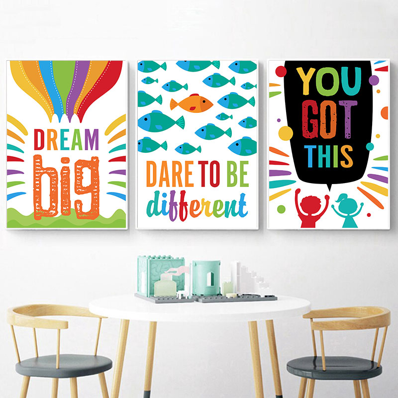 Colorful Cute Dream Big Quotes - Kids Education Quotes บทวิจารณ์และราคา