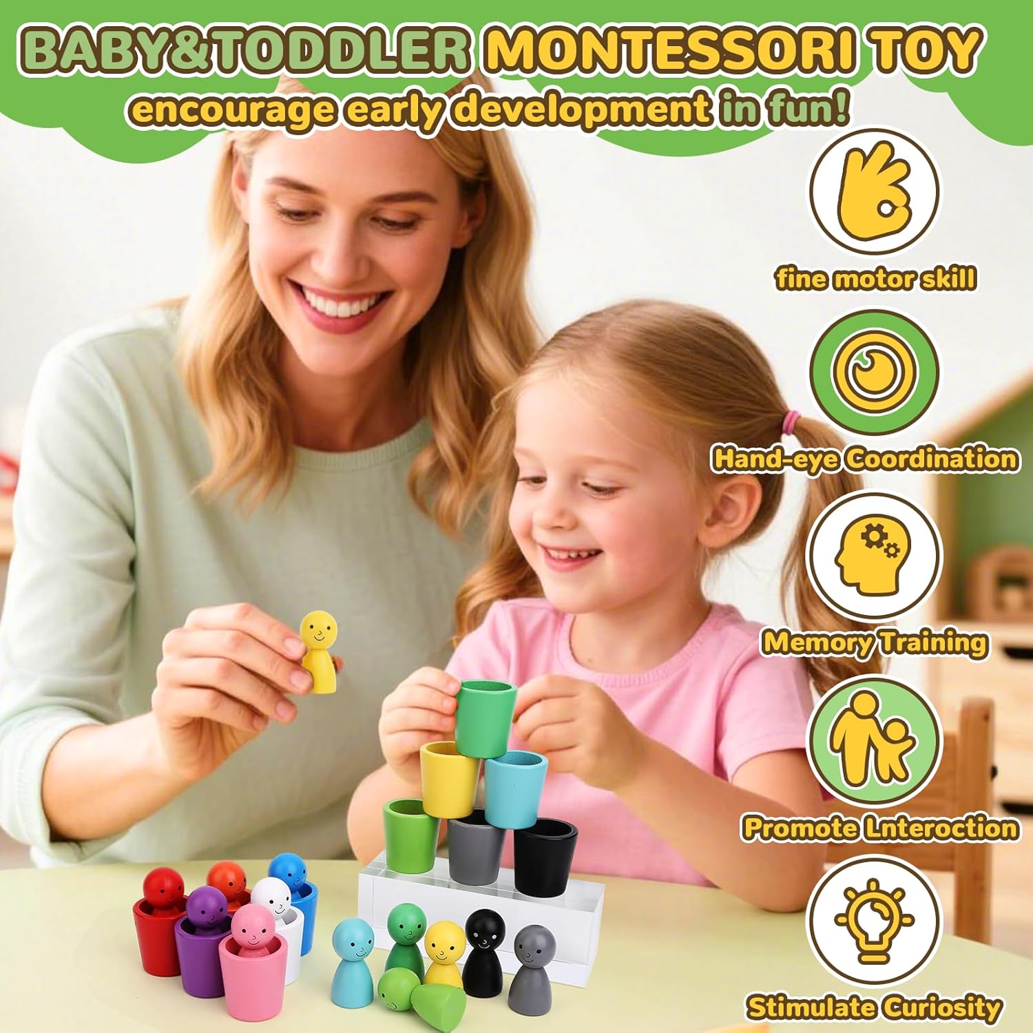 Montessori Color Sorting Toys  - Kids Educational Box บทวิจารณ์และราคา